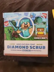 Dr. Squatch x Minecraft Diamond Scrub Bar Soap Limited Edition W/ GAME CODES!