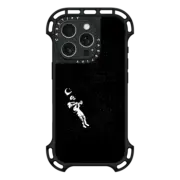 iPhone 16 Pro Ultra Bounce Case MagSafe Compatible Astronaut Skeleton Gravity Black and White