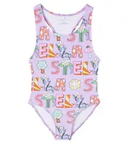 [Stella McCartney Kids] Stella McCartney Kids Logo swimsuit Y 3 purple