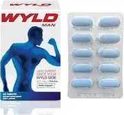WYLD Man Natural Supplement to Support a Healthy Libido with Horny Goat Weed, Guarana, Tribulus and Ginseng, 60 Tablets