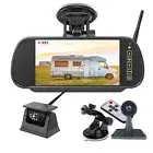 7" Mirror Monitor +Wireless Solar Wireless Reversing Camera for Truck RV Caravan