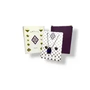 Amelia Rue Silver Stud Earrings with Purple Stone Teardrop Necklace