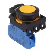 IDEC CW Series Yellow 22.3mm Maintained Flush Push Button Switch 1NO IP65