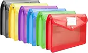 TECDW 6 PCS A4 Plastic Wallet, A4 Popper Wallet Document Folder, Envelopes File Folders with Snap Closure, Clear A4 Plastic Folders, Document Wallets Organizer for School Office Home