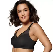 Playtex 18 Hour Smoothing Minimizer Full-Figure Bra, Black, 4697, 42C