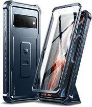 [Dexnor] for Google Pixel 6 Pro 5G Case, [Built in Screen Protector and Kickstand] Heavy Duty Military Grade Protection Shockproof Protective Cover for Samsung Google Pixel 6 Pro 5G - Blue