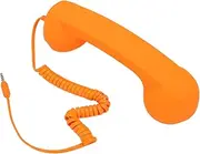 Telephone Handset for Cellphone, Retro 3.5mm Telephone Handset Radiation Proof Wired Cell Phone Receiver for Smartphone Computer (Orange)