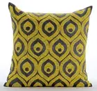 Throw Pillow Case Grey 16"x16", Couch Decor Silk Pattern Beaded - Belief