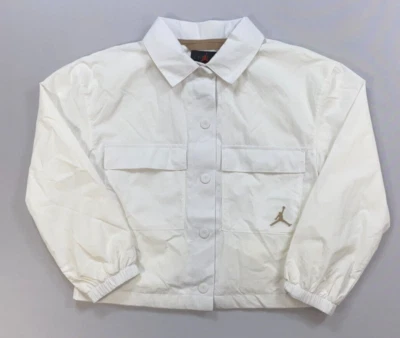 Girl's Youth Nike Jordan Water Resistant Snap Shorter Windbreaker Coaches Jacket