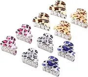 10Pcs Leopard Grain Acrylic Hair Clips Mini Claw Clips for Women and Durable Hair Accessories for Parties Weddings and Everyday Use