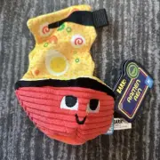 Bark Box Top Ramen Plush Dog Toy M Squeaky Crinkle Flip N Flop Fetch Gift New