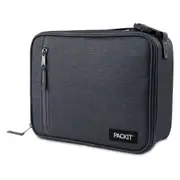 PackIt Freezable Lunch Box Food Storage Bag 25x20cm Rectangle Charcoal Grey