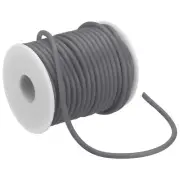 16 Yards 4mm PVC Hollow Pipe Rubber Cord 2mm ID with Plastic Spool, Gray