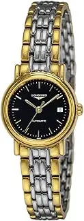 [Longines] L4.321.2.52.7 Women's Casual Watch, Silver x Gold, Black
