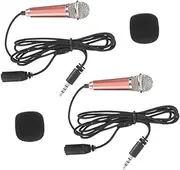 ULDIGI 2Pcs Miniature Microphones Portable Wired Microphones for Mobile Phones and Laptops Lightweight Design for Sound Capture for Outdoor Use and Recording