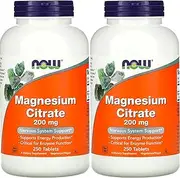 NOW Foods - Magnesium Citrate 200 Mg 250 Tabs (Pack Of 2)