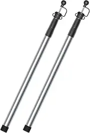 KOMCLUB Telescoping Tarp Poles | 3 Section Stepless Adjustable Tent Poles 75" Lightweight Stainless Steel with Storage Bag for Camping Canopy Awning Backpacking Hiking Set of 2 (Black