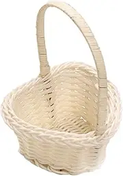 Mini Picnic Basket – Mini Picnic Basket, Decorative Candy Holder | Small Wicker Storage Organizer For Home Table Centerpieces, Balcony Plant Pot Cover, Outdoor Gift Basket For Baby Shower Engagement