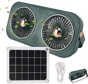 Solar Fans For Home | Outdoor Cat House Fan | 20W Energy-Efficient With Battery Portable Blower For Garage Camping Patio Livestock Barn Restroom