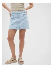 [Seed Heritage] Denim Micro Mini Skirt in Glacier Denim