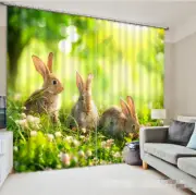 3D Hare bush 42 Blockout Photo Curtain Printing Curtains Drapes Fabric Window AU