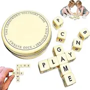Game Word Letters Dice, Crossword Solitaire, Creative English Letter Game, Travel Scrabble With Case, Twelve Dice Set for Camping (1 PCS)