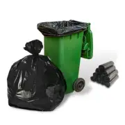 Black Trash Can Star Seal Liner LLDPE, 40-45 Gal, 1 Mil, 40" x 46", 10800 Qty