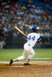 Outfielder Hank Aaron Atlanta Braves bats at an Major League Base- 1974 Photo 12