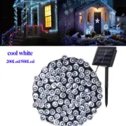 Solar String Lights White 200/500LED Christmas 8MODEs Fairy Lamp Waterproof