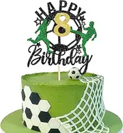 SYKYCTCY 1 Pack Scooer Happy Birthday Cake Topper Sport Soccer Ball Cake Picks for Football Theme Baby Shower Kids Birthday Party Cake Decorations Supplies (8th)