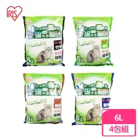 在飛比找momo購物網優惠-【IRIS】豆腐貓砂6L-原味/綠茶/竹炭/咖啡(四包組)