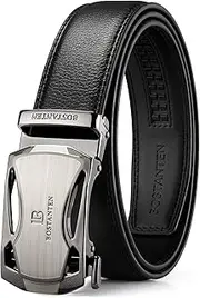 [BOSTANTEN] Belts Men, Leather Belts For Men Ratchet Dress Belt With Automatic Sliding Buckle