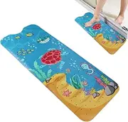 Baby Bath Mat for Tub | Cartoon Pattern Bath Tub Shower Mat Anti Slip | 40 X 16 Inch Machine Washable Toddler Baby Bathtub Mat with Suction Cups & Drain Holes