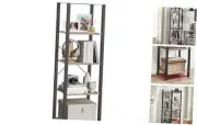 5-Tier Bookshelf, Bookcase with Steel Frame, Book Shelf for Living Room, Home