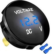 DaierTek DC 12V 24V Display Automotive Replacement Voltmeter Gauge, 12 Volt 24 Volt 36 Volt Digital Voltage Meter Gauge Waterproof Mini Battery Monitor Indicator for Car Boat Marine with Blue LED