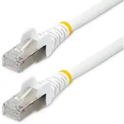 StarTech.com 7.5m CAT6a Ethernet Cable, White Low Smoke Zero Halogen (LSZH) 10 GbE 100W PoE S/FTP Snagless RJ-45 Network Patch C