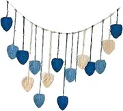 LeeQinersw Handcrafted Leaf Tassels Macrame Wall Hanging for Apartment Decor, Blue, as described