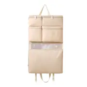6 Compartments Portable Hanging Storage Organizer with Handle for Travel-Beige