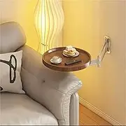 Folding Table Wall Mounted Small Round Tray, Fold Down Wall Desk - Flip-Out Design Nightstand, Extendable Space Saving Dining Table Floating Side Table Extender Shelf(Black Walnut)