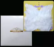 White marabou feather angel wings baby tots newborn infant poster frame gift set