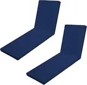 Iheqard Outdoor Chaise Lounge Cushions for Patio, 71"x22"x3" Lounge Chair Cushion Set of 2, Waterproof Replacement Seat Cushions for Outdoor Furniture