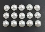 Acrylic Flatback pearlized Cabocon 16mm round 15pc.