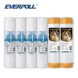 (共6入)EVERPOLL EVB-F101 1微米PP濾心4支 EVB-M100A道爾樹脂濾心2支