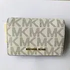MICHAEL KORS JET SET MD Slim Wallet VANILLA / LUGG MK LOGO ID window MSRP: $98