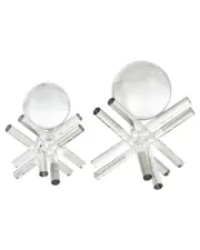 Peyton Lane Set of 2 Abstract Crystal Jack & Orb Sculptures