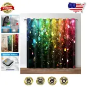 Whimsical Rainbow Polka Dot Blackout Drapes for Kids & Living Rooms, 42x54