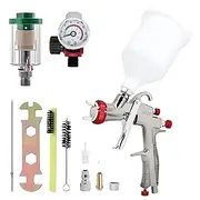 R500 LVLP Paint Sprayer Gun, Automotive Power Paint Gun, Air Paint Sprayer Gun for Cars House Paintings Furniture Varnish with 1.3mm Nozzle Air Regulator Oil-Water Separator