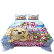 Animal Dogs Art Cute Dachshund in Bird Cage Coverlet