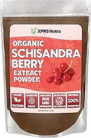 XPRS Nutra Organic Schisandra Berry Powder Extract - Premium USDA Organic Schisandra Powder for Cognitive Health, Immune Support and Liver Detox - Vegan Friendly Mood Booster (8 oz)