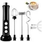 Electric Milk Frother Rechargeable Milk Foam Maker Handheld Foamer Speeds Milk